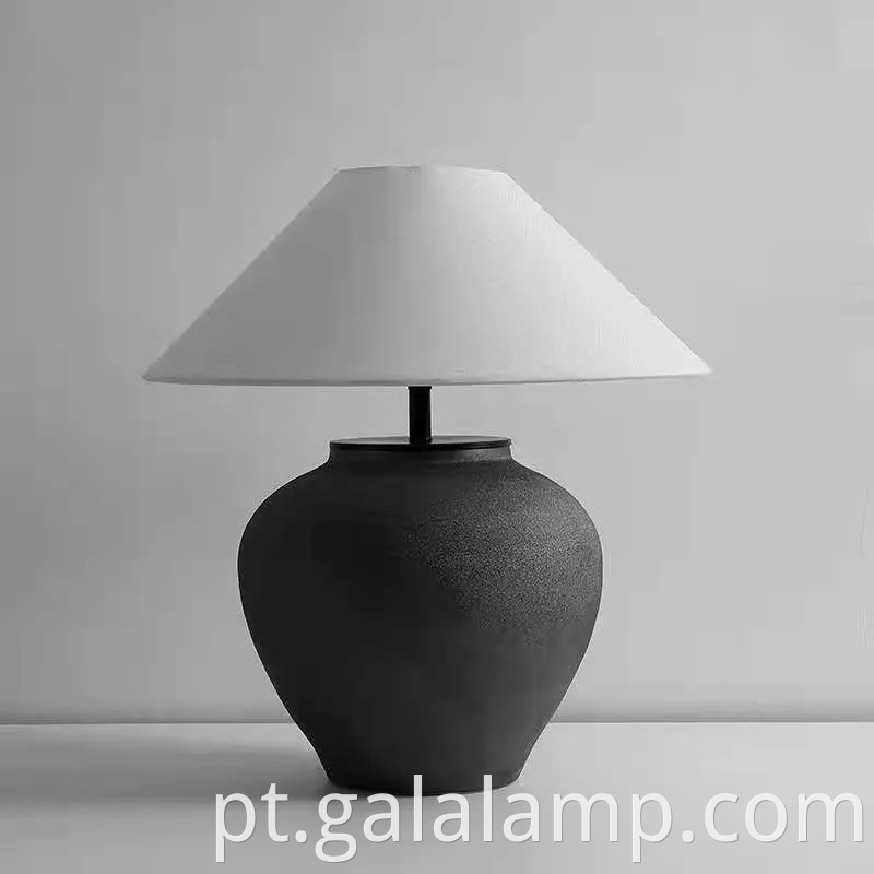 Lâmpada de mesa de cerâmica do vento silenciosa vintage, designer de casa de família rural, sala de estar, estudo, quarto, lâmpada de mesa de cerâmica